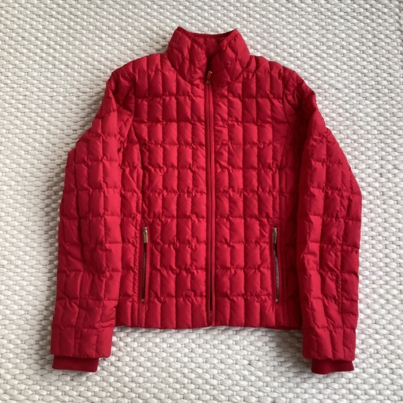 J. Crew Women’s Red Quilted Puffer Down Jacket XS Colorful Lightweight EUC - Picture 1 of 6